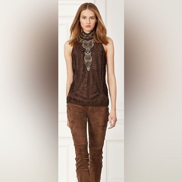 Ralph Lauren 2016 Runway Collection Noette Snuff Calf Suede Fringe Boot 6B NIB - Picture 10 of 16